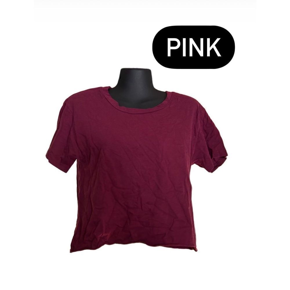 PINK burgundy tee top shirt short sleeve women’s small